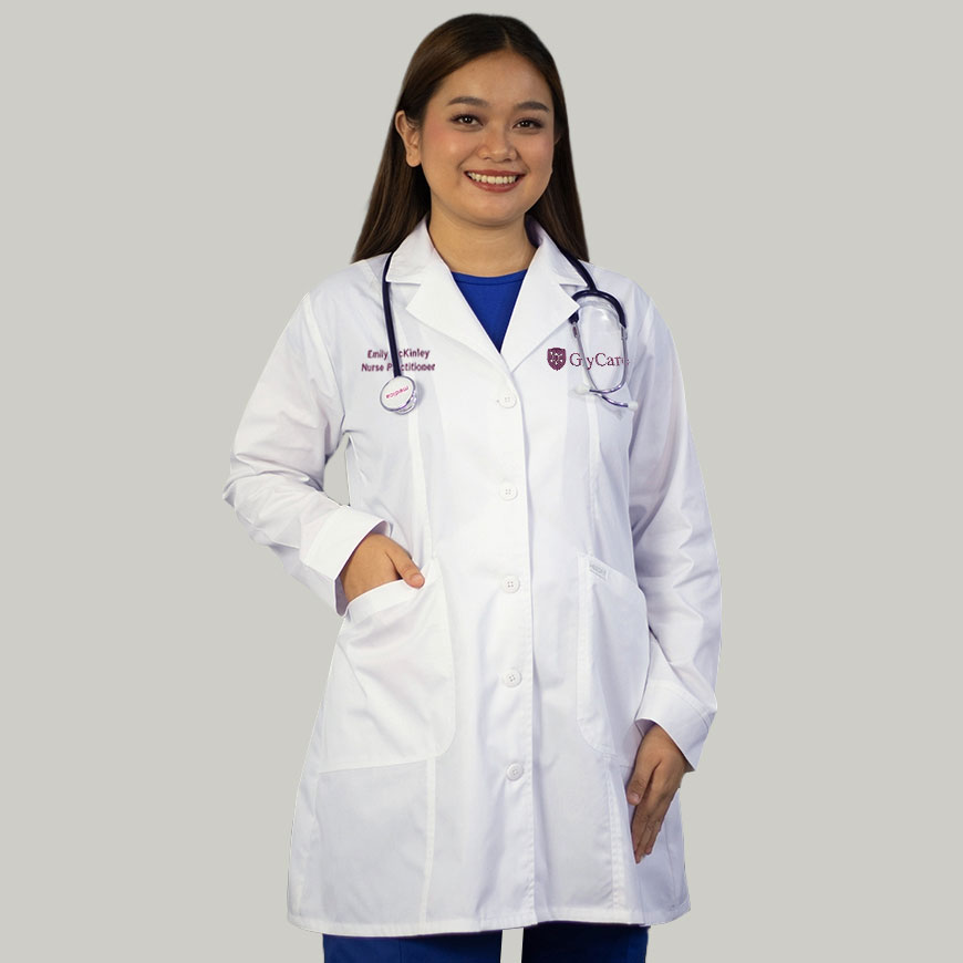 Glycare 35 Inches Women's Fashion Lab Coat: HF-1102V4